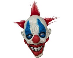 Killer clown luxe masker - Halloween - Clown met rood haar en blauwe ogen - halloween-masker - masker - 1 stuk - Halloween-accessoires - rollenspel - horrormasker