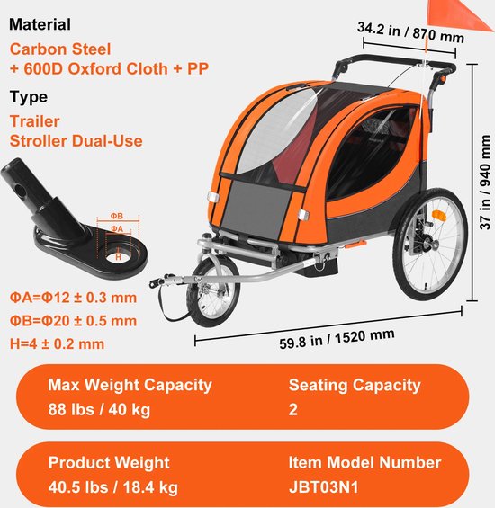 Tiggo City Porter Folding Bicycle Cargo Trailer Bicycle Trailer & Hand Trolley 2 in 1 is a Multifunctional Transporter