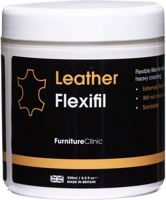 Leer Flexi Vuller 250ML - Furniture Clinic - Leather Flexifil 250ML - Extreem flexibel vulmiddel te gebruiken voor kattenkrassen, gaten en scheuren in leren banken en autostoelen - Leer Reparatie - Leer Vuller - Leer Vulmiddel