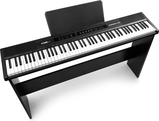 Foto: Digitale piano in meubel max rhapsodydp88p piano keyboard 88 toetsen met sustainpedaal