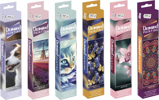 Craft Sensations® Multipack 6x Forfait de Peinture de diamants | Format 30 x 30 cm | pierres rondes