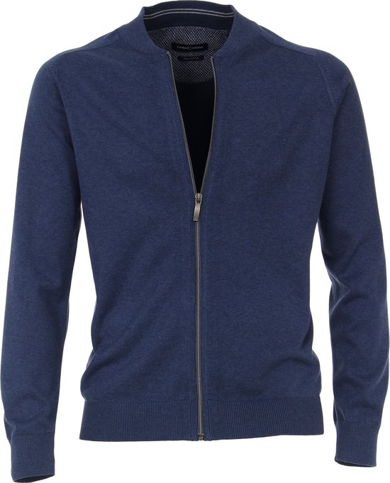 Casa Moda - Cardigan Zip Blauw - 5XL - Coupe régulière