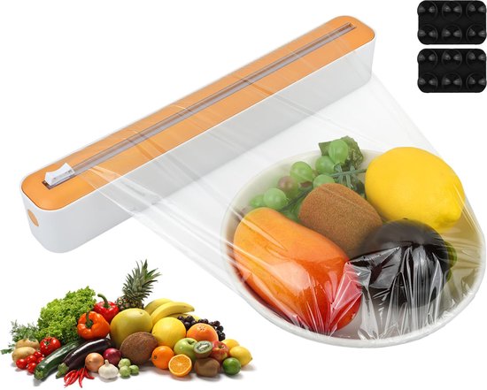 naturlik 4-in-1 foliesnijder: vershoudfolie-dispenser, keukenrolhouder, aluminiumfoliedispenser en kruidenrek, hoogwaardige wandhouder voor de keuken