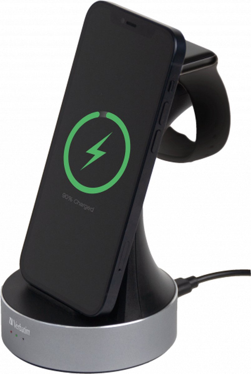 Verbatim WCS-01 2-in-1 Qi Mfi draadloze+Apple Watch oplader
