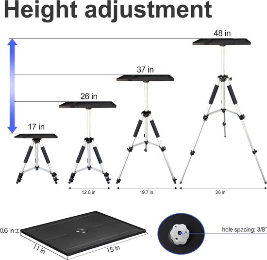 Walimex - 15113 - Laptop- en Projectorplaat - Aluminium Walimex - 15113 - Laptop- en Projectorplaat - Aluminium