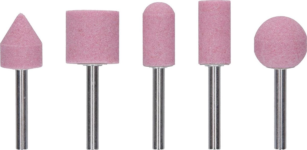Slijpsteenset 6 Mm Diameter Schacht 60 Korrel (5 Stuks Gemengd) - Beste Kwaliteit