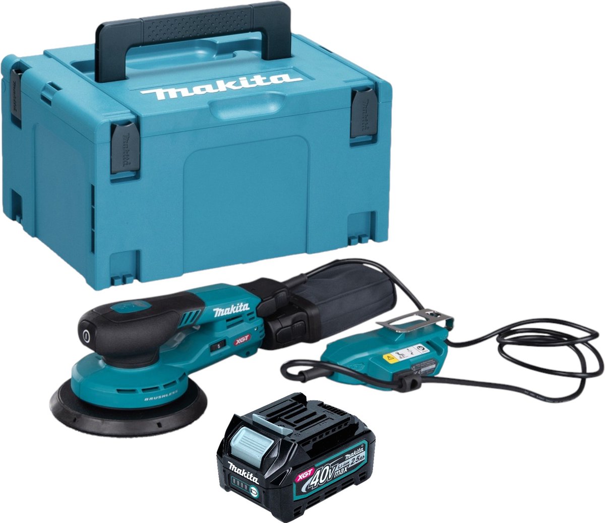 Makita BO 002 CGD101 Accuschuurmachine 40 V max. 150 mm 5,0 mm slag Borstelloos + 1x accu 2,5 Ah + Makpac - zonder lader