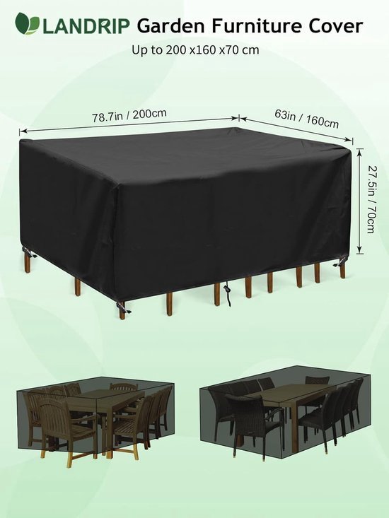 Tuinmeubelhoes Afdekking,Rond Terrasmeubelhoes,Waterdicht,Stofdicht,Anti-UV,Winddicht,Scheurbestendig 420D Oxford Beschermhoes voor Tuinmeubelen-Bruin_260x50cm