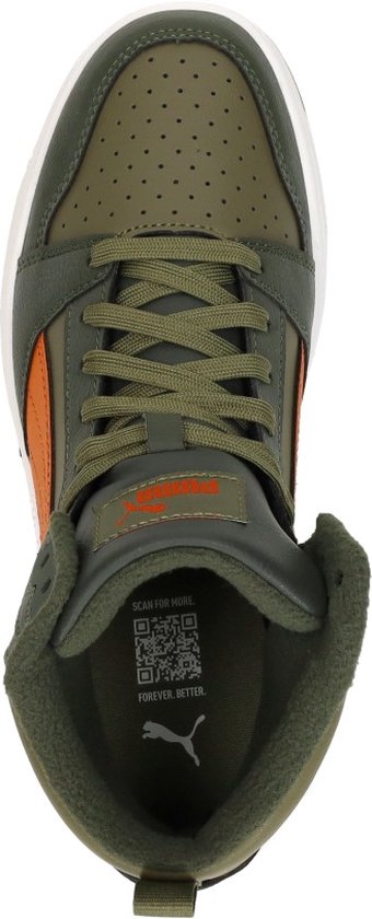 PUMA Puma Rebound V6 Mid WTR Jr Baskets pour femmes unisexes - Olive foncé-Sirop d'érable - PUMA Olive - Taille 38