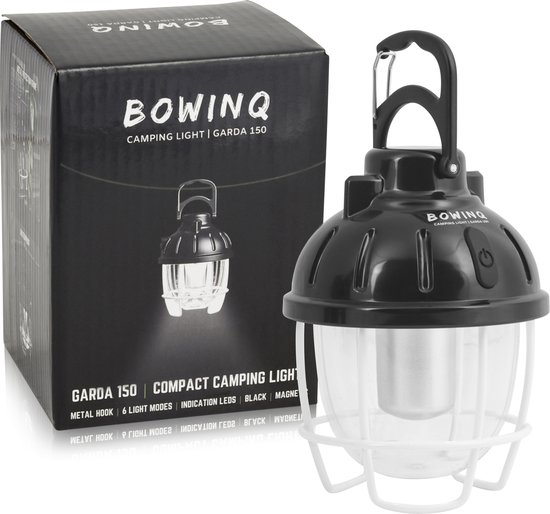 Campinglamp oplaadbaar 150 lumen – Tentlamp USB met warm en wit licht – BOWINQ Garda 150