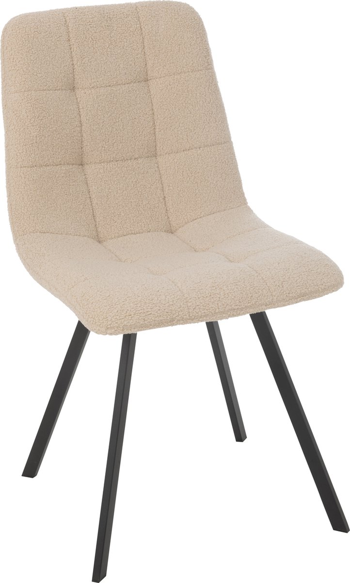J-Line stoel Clark - metaal/polyester - wit Bruin