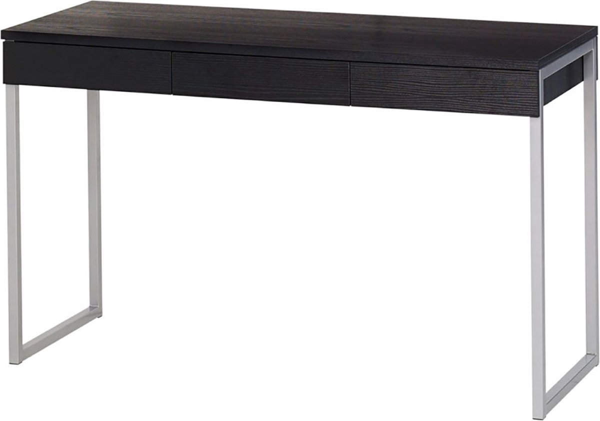 Fula bureau 3 lades zwart en donkergrijs decor.