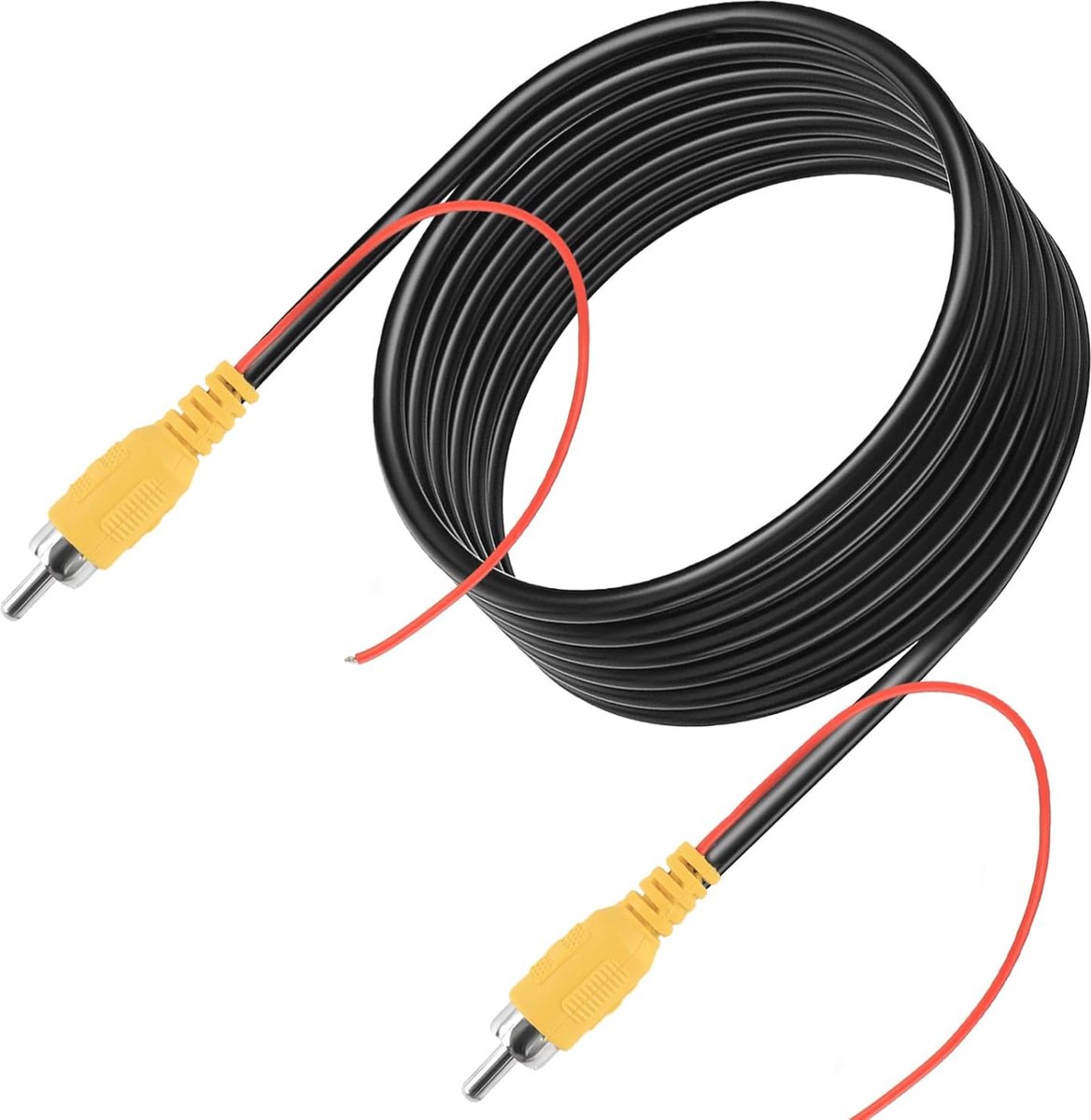 Dubbel afgeschermde 10 m RCA-videoaansluitkabel voor monitor en achteruitrijcamera