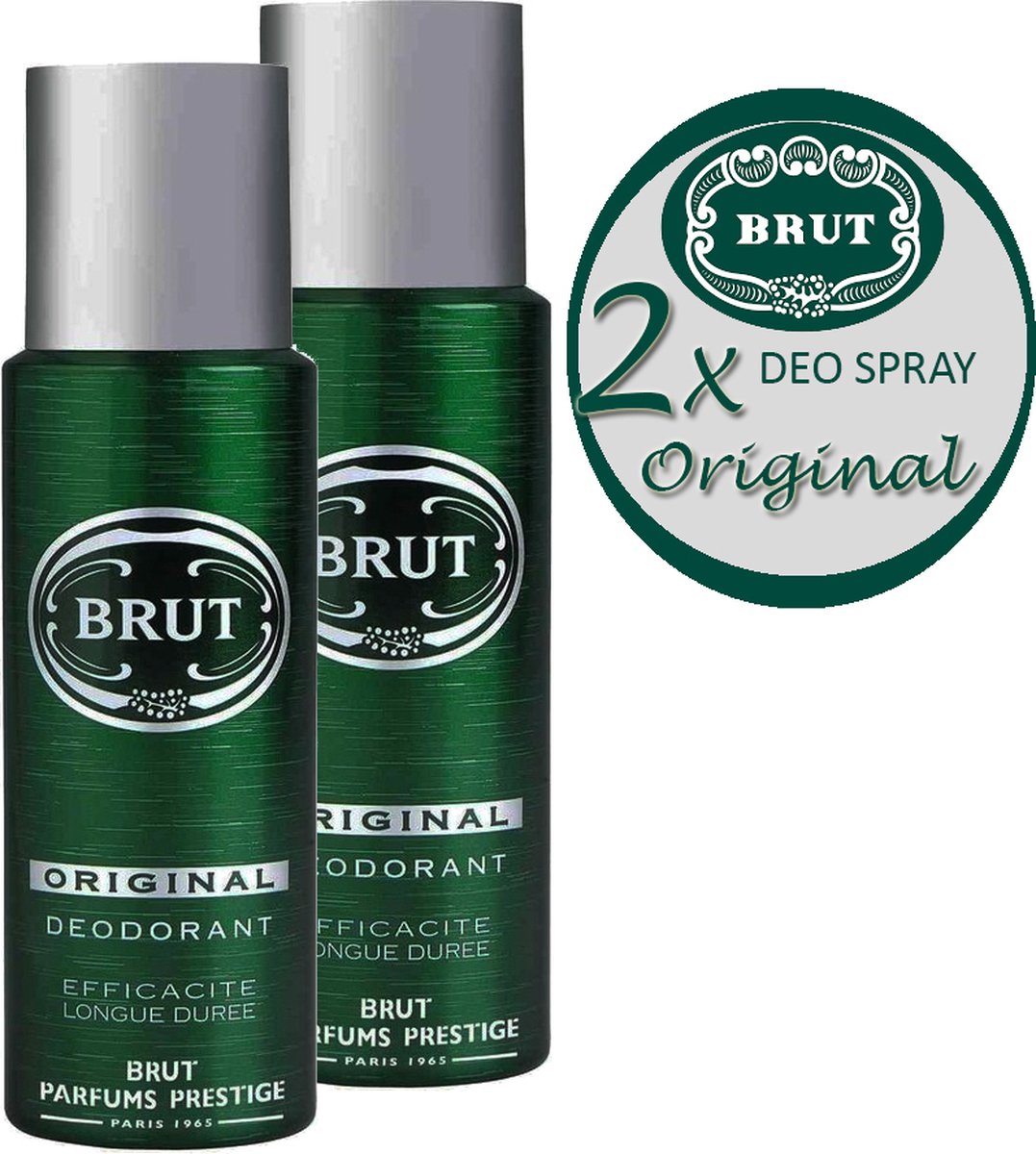 Goedkoopste BRUT Original Deodorant Spray - DUOPAK - 2 x 200 ml