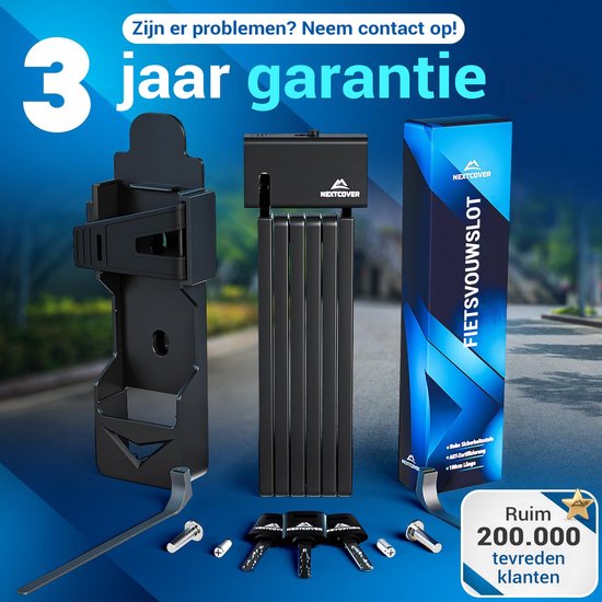 NEXTCOVER® vouw fietsslot - Het origineel - met SteelSecure technologie en 3 sleutels - Robuust fiets slot van koolstofstaal - Vouwslot met houder, hoge veiligheid fietssloten van NEXTCOVER® — afbeelding 2