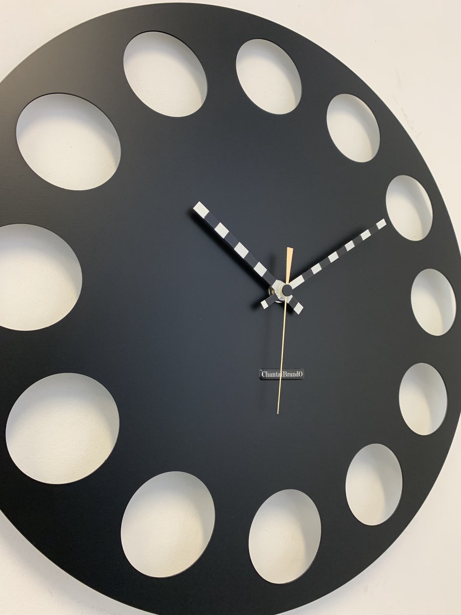 ChantalBrandO Wandklok MARAVAL Black XL Modern Design