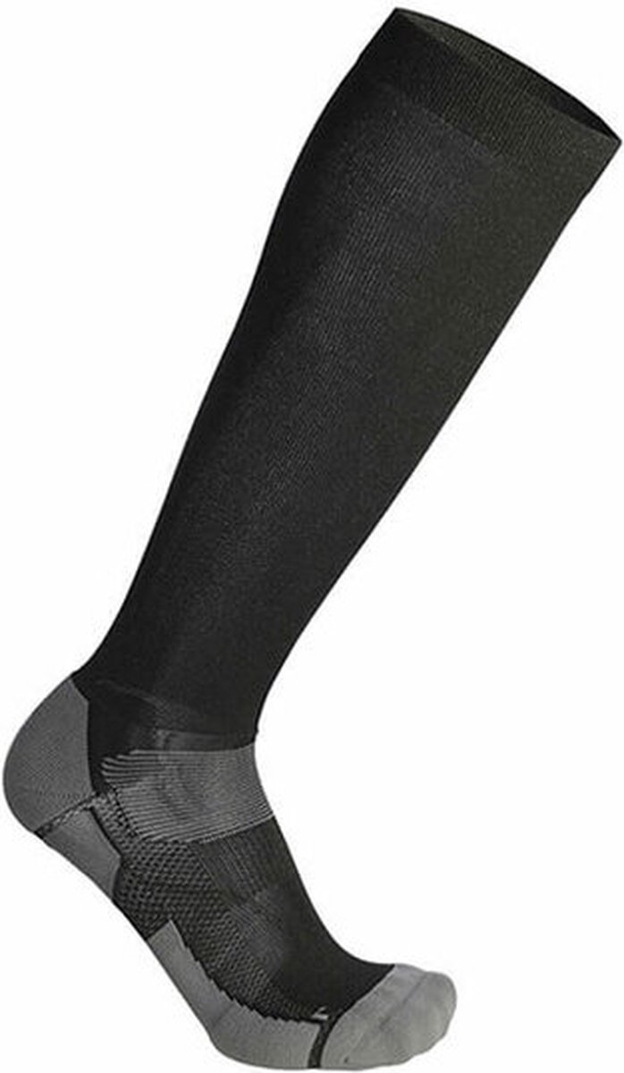 Skafit Sports zilver compressiekousen maat L (41-43) - grijs/zwart - sportsokken - antibacterieel – voetschimmel – eczeem – temperatuur regulerend – vochtregulerend - naadloos