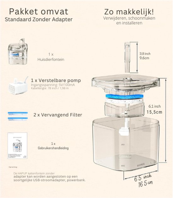 Waterfonteinfilters voor katten - 20 verpakkingen waterfonteinfilter - 8-delig en een