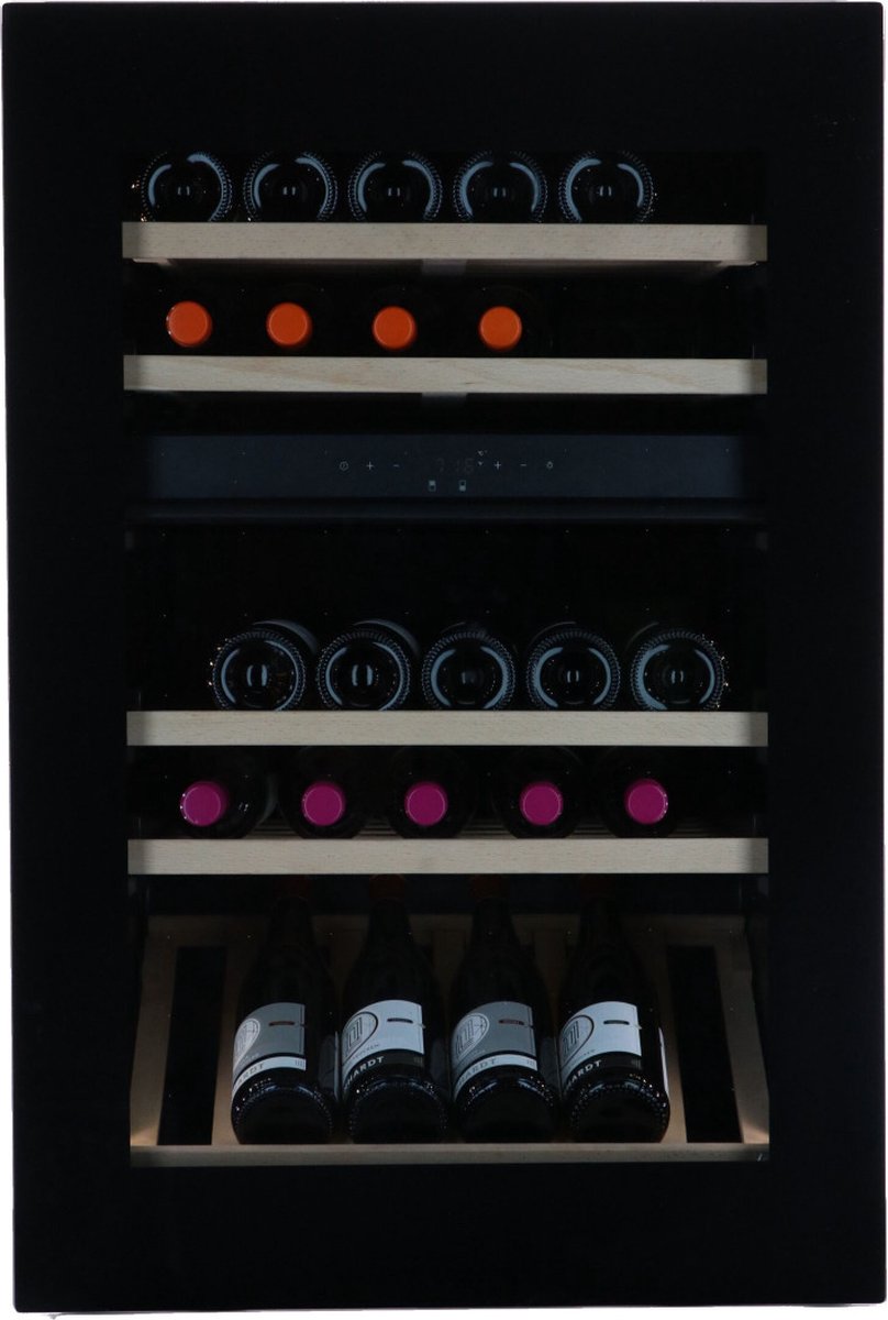 Vinata Premium Wijnklimaatkast Viso Inbouw - Zwart - 45 flessen - 87.2 x 59.2x 56 cm - Glazen deur