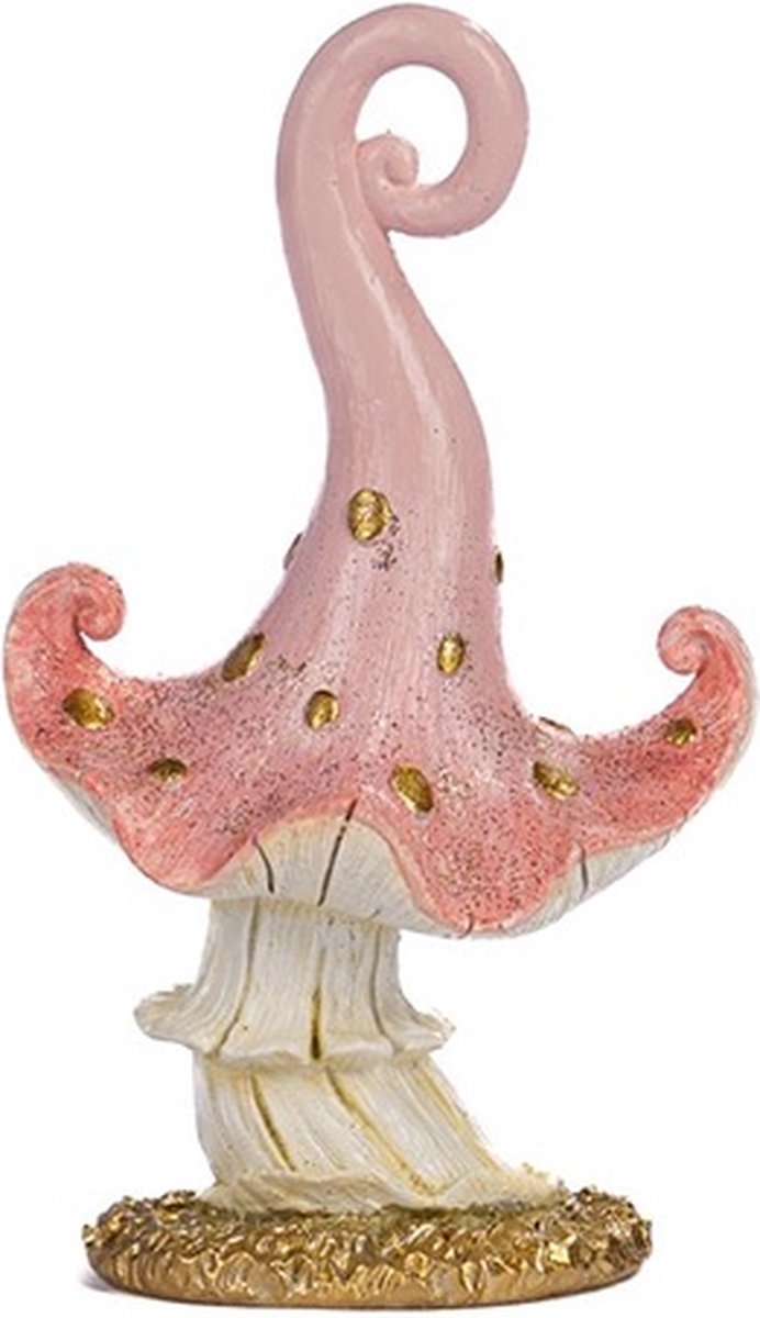 Goodwill - Curly Mushroom - 16,5 cm - polyresin- roze/creme/goud