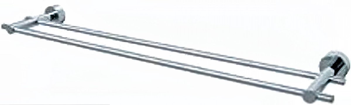 Plieger Murcia handdoekrek dubbele stang - handdoekrek badkamer - handdoekhouder - handdoekstang - 60CM