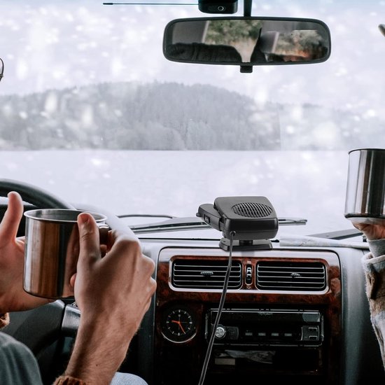 Tissting Voorruitontwasemer, snelle verwarming voor de auto, draagbaar, 12 V, 150 W, met 180 graden rotatie en drie luchtuitgangen voor ontdooien en comfort in de winter