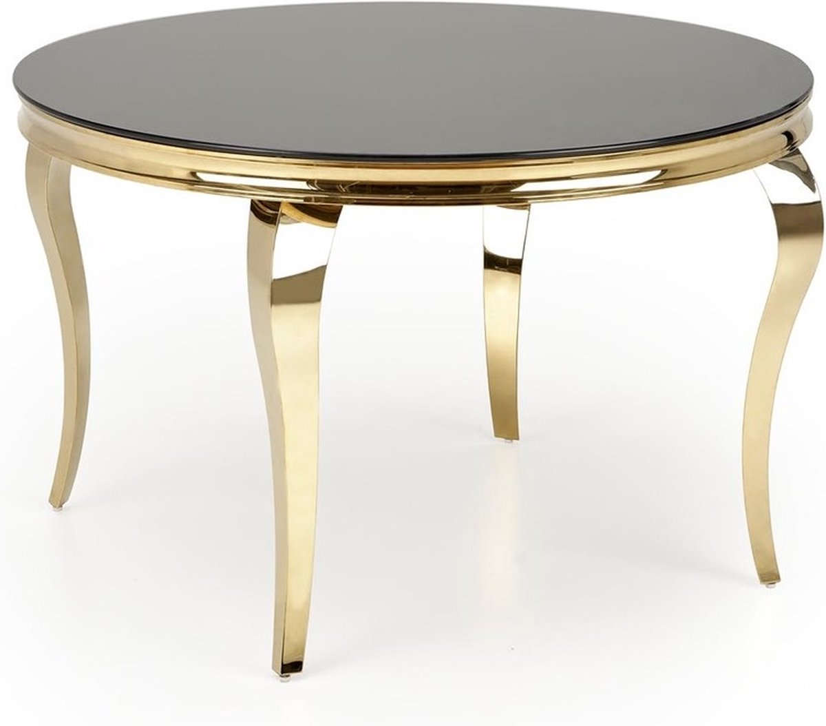 Ronde eettafel Reginald 120 cm zwart met goud