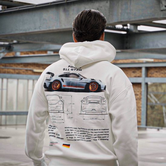 WielWear - Sweat à capuche GT3RS - Pull Homme - Vêtements - Passionné de voitures - Fan de Porsche - Accessoires de voiture
