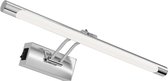 Lampe LED pour tableau - Lampe miroir - Brinton Sarin - 8W 700lm - Wit chaud 3000K - Inclinable - Ronde - Chrome