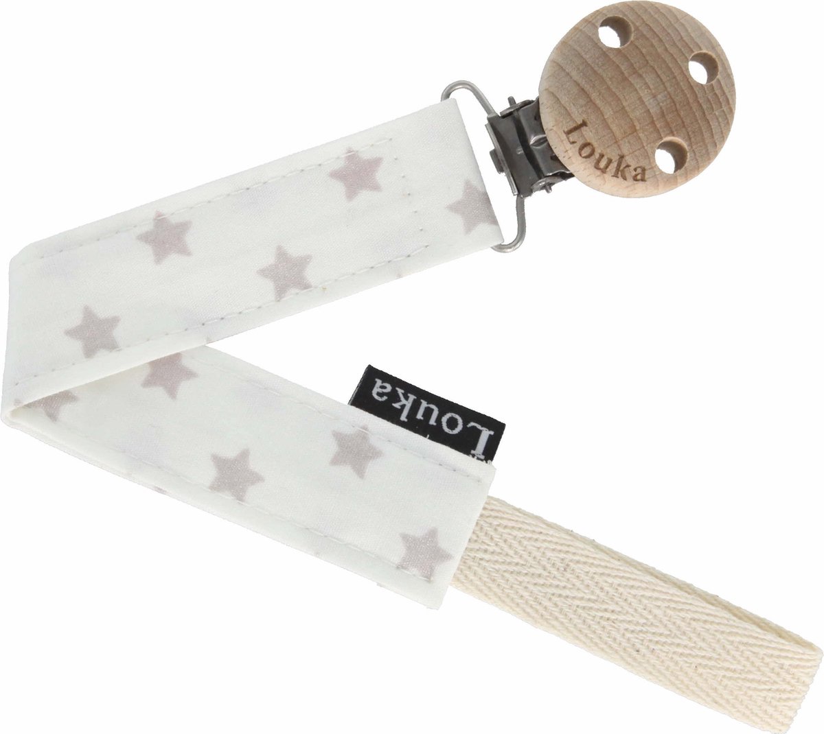 Goedkoopste Louka speenkoord wit met zilveren ster