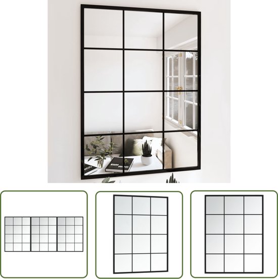 NMK HOME Ronde Spiegel 80 cm - Decoratieve wandspiegels met zwarte lijst voor badkamer, wastafel, woonkamer en slaapkamer