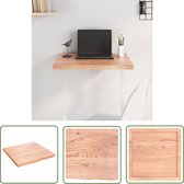 Plateau de Table vidaXL à Remplacer - Plateau en Eikenhout - Plateau 60x60x(2-4) cm eikenhout massif traité chêne clair - Table Basse - Table à Manger - Table Basse