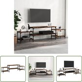 Meuble TV The Living Store - naam - - 197 x 35 x 52 cm - chêne fumé