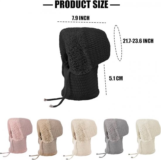 Unisex Fleece Capuchon met Gezichtsmasker - Warme Winterbescherming