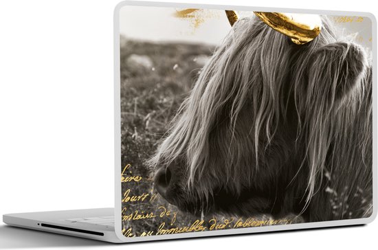 Sticker ordinateur portable - 11,6 pouces - Scottish Highlander - Vache - Or