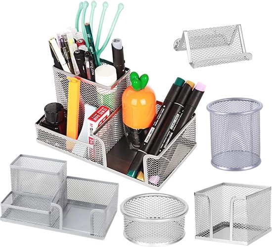 Amoysanli Ridder Pen Stand Decoratie Hars Pen Houder Art Craft Presse-papier voor Desktop Organizer Festival Geschenken voor Vriend Echtgenoot Papa Zoon (Zilver