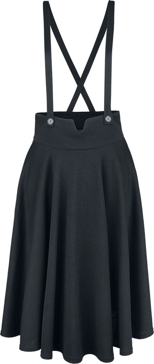 Voodoo Vixen Toyin Herringbone Overall Dames Midirok - zwart - 3XL