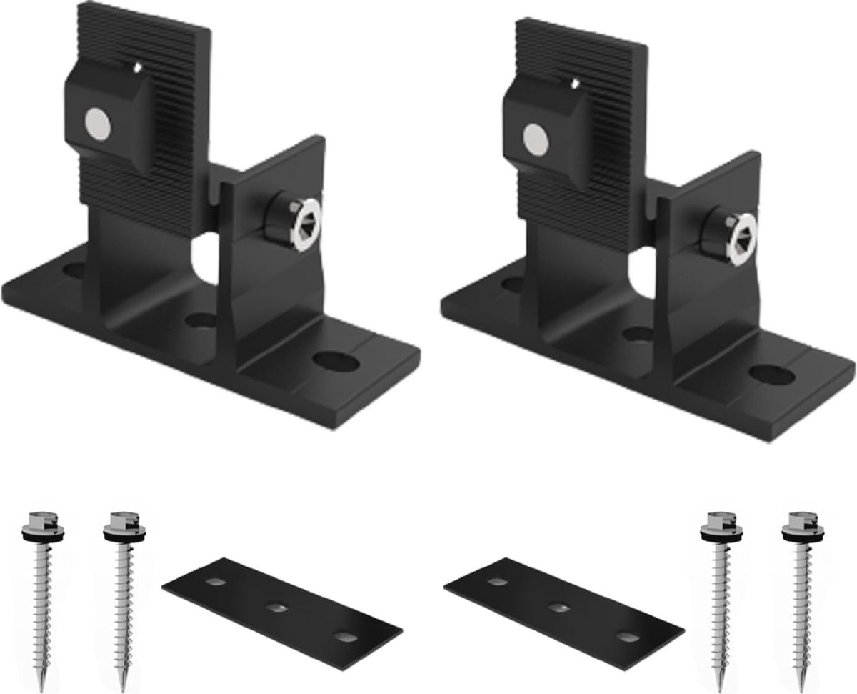 2 Stuks Verstelbare Zonnepaneelhouders voor Plat Dak - Bevestiging en Montage Accessoires