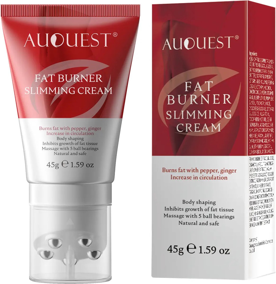 Goedkoopste AuQuest - Afval Crème - Crème voor Afvallen - Lipolyse Crème - Vetafbraak - Vetverbranding - Vet Bevriezen - Body Firming Crème - Cryolipolyse Crème - Vetverbrander - Afslanken - Afvallen - Fatburner - Anti Cellulite - 45 g