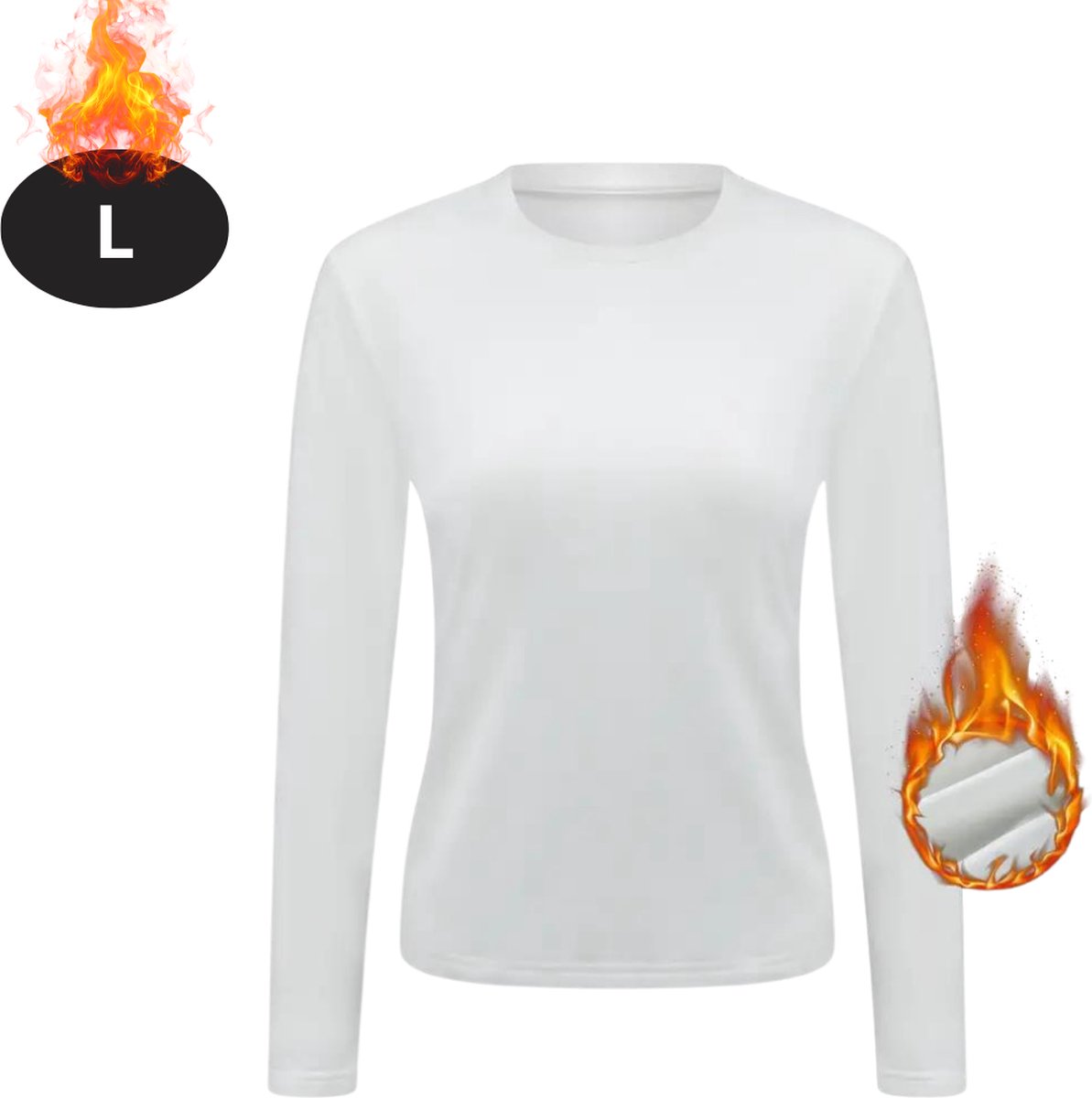 Livano Thermokleding Dames – Thermoshirt – Polyester – Winter – Lange Mouwen – Wit – L Livano Thermokleding Dames – Thermoshirt – Polyester – Winter – Lange Mouwen – Wit – L