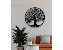 Levensboom - Metaal - 50cm - Tree of Life - Wanddecoratie - wandbord - zwart wit muurdecoratie - Wall Art - Tuindecoratie - Geschikt voor binnen en buiten Levensboom - Metaal - 50cm - Tree of Life - Wanddecoratie - wandbord - zwart wit muurdecoratie - Wall Art - Tuindecoratie - Geschikt voor binnen en buiten