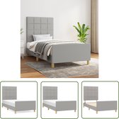 The Living Store Cadre de lit avec tête de lit tissu gris clair 100x200 cm - Lit