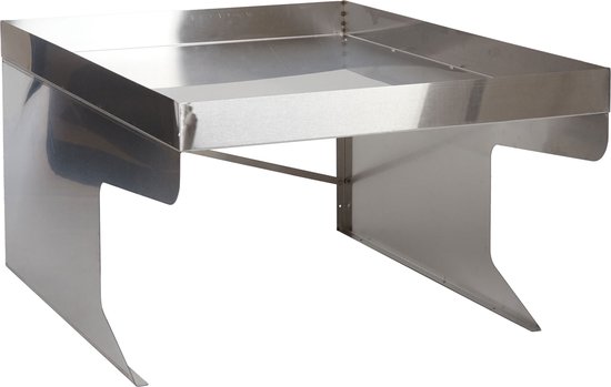 Garage robot tondeuse XL avec jardinière MCW-G60, auvent pour tondeuses à gazon, métal 47x70x100cm ~ acier inoxydable