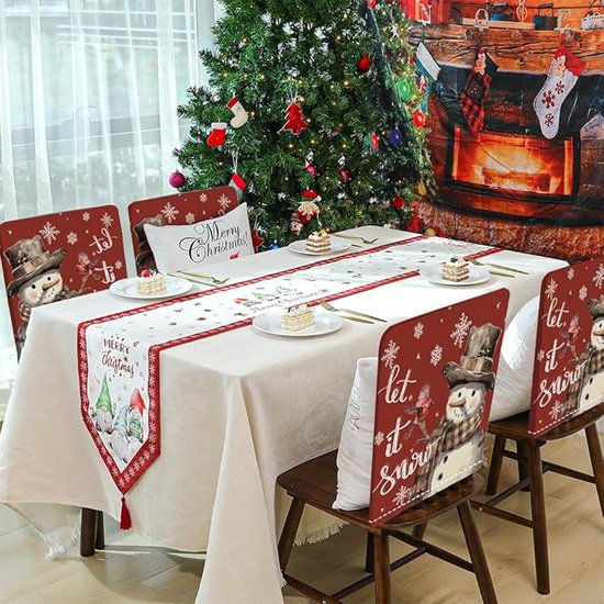 6 pièces Housses de Chaise de Noël, Noël, Lavables, Housses de Chaise (B)