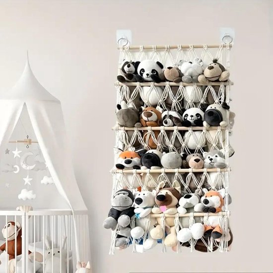 Livano Cuddle Net - Hamac - Jouets - Système de rangement - Hamac pour Nounours - Organisateur - Wit