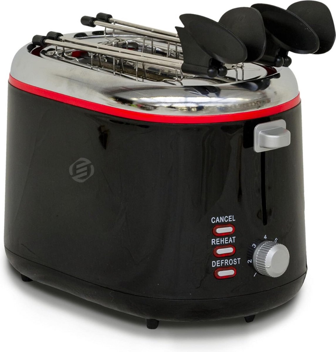 Equivera Broodrooster met Tostiklemmen - Meerdere Warmteniveaus - Toaster - Brede Sleuven - Retro Toaster - Croque Monsieur