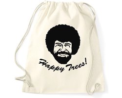 Gelukkig Bomen Schilder Gymtas met Trekkoord - Hipster Slogan Quotes
