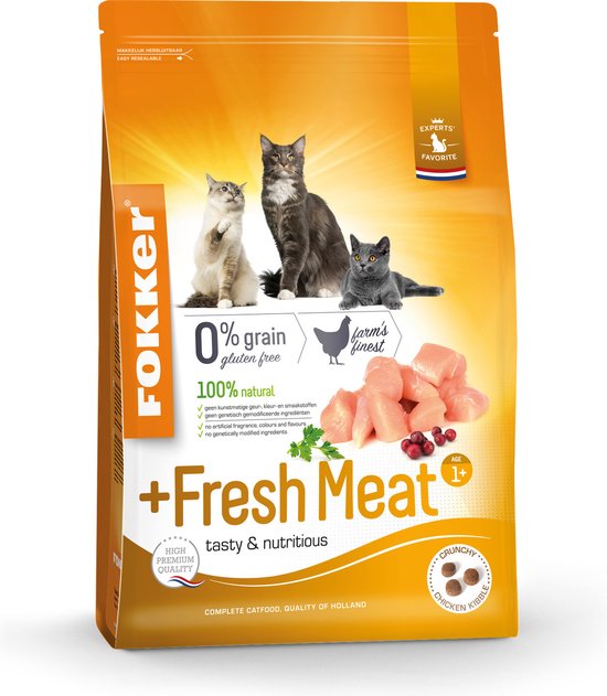 Fokker - Kat +Fresh Meat Kattenvoer 2.5 KG