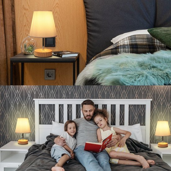 Jago® Touch Tafellamp - E14 (2 x Max. 60W Nodig of LED Dimbaar), 3 Helderheidsniveaus, Traditioneel Ontwerp, Set van 2 - Bureau, Nachtkastje, Nachtkastje, Dressoir Lampen