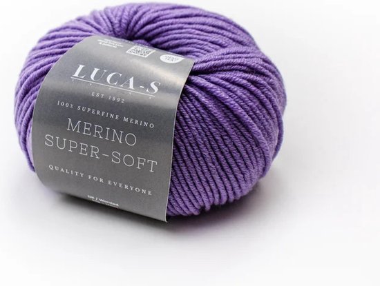 Brei-Haakgaren Luca-s - Supersoft 100% Merino - 18 - Purple - Paars - bol van 50 gram